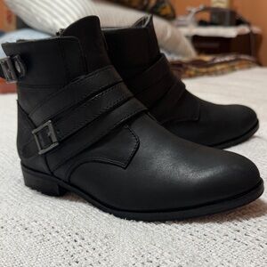 Caterpillar Black Ankle Booties with Buckle
